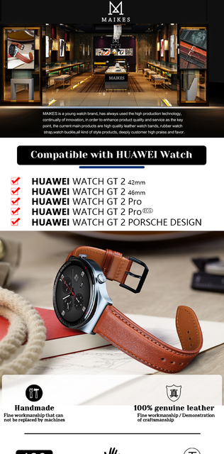 Wysokiej jakości miękki pasek ze skóry naturalnej Quick Release do zegarka Huawei GT2 Pro ECG 22mm 20mm - Wianko - 1