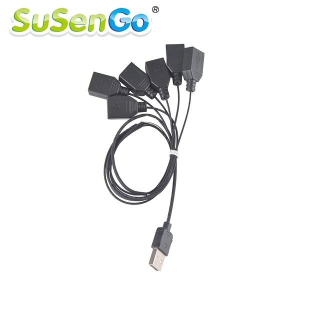 Klocki SuSenGo: czarny usb-hub 1-7 portów USB do oświetlenia LED akcesoria oświetleniowe wysokiej jakości - Wianko - 7