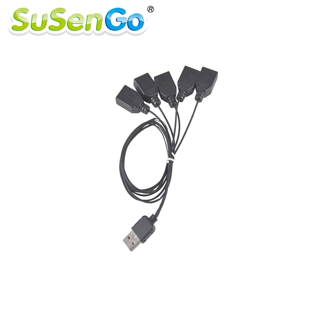 Klocki SuSenGo: czarny usb-hub 1-7 portów USB do oświetlenia LED akcesoria oświetleniowe wysokiej jakości - Wianko - 6
