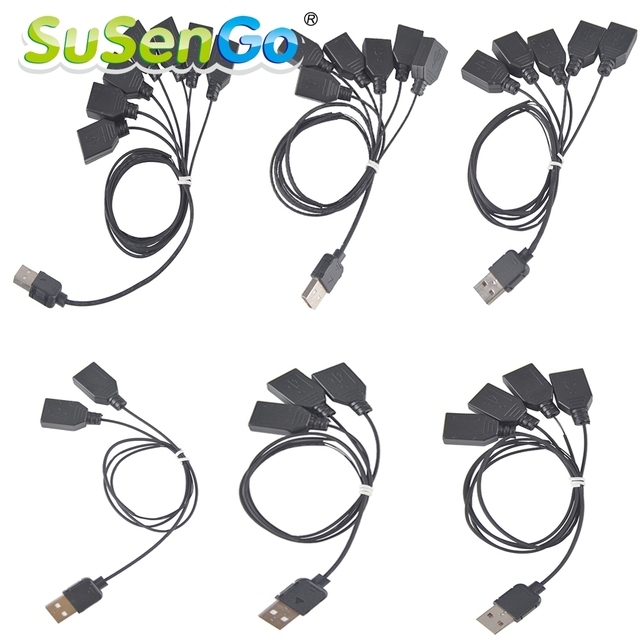 Klocki SuSenGo: czarny usb-hub 1-7 portów USB do oświetlenia LED akcesoria oświetleniowe wysokiej jakości - Wianko - 1