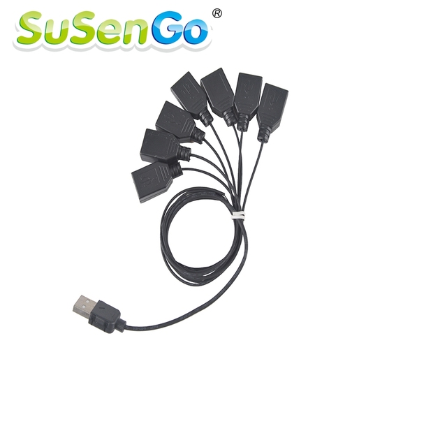 Klocki SuSenGo: czarny usb-hub 1-7 portów USB do oświetlenia LED akcesoria oświetleniowe wysokiej jakości - Wianko - 8
