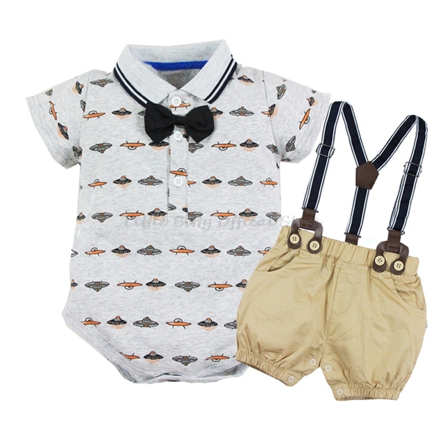Romper z nadrukiem dinozaura dla chłopców i dziewczynek - 2 zestawy ubrań niemowlęcych z szortami - Wianko - 43