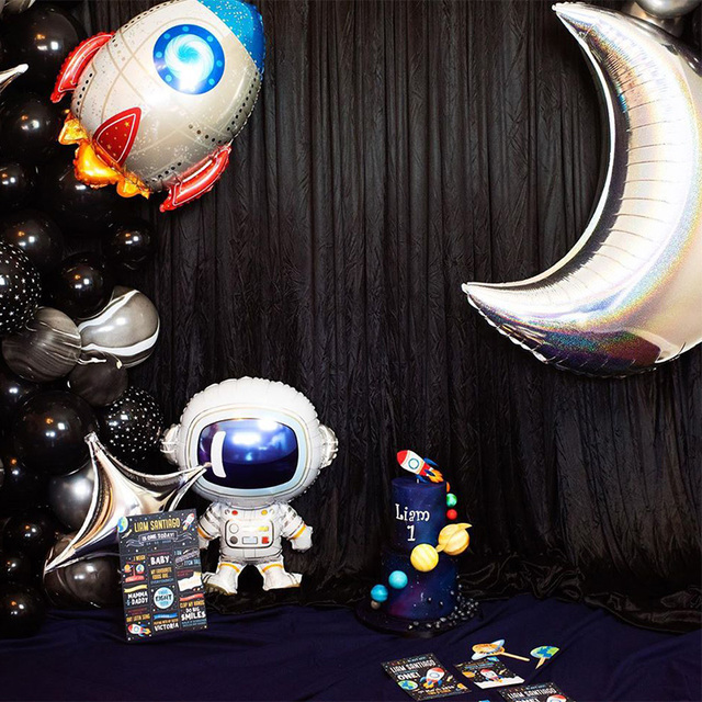 Kosmos Urodziny - Balony Rakietowe, Talerze, Obrus, Planeta Galaxy - Dekoracje DIY - Wianko - 10