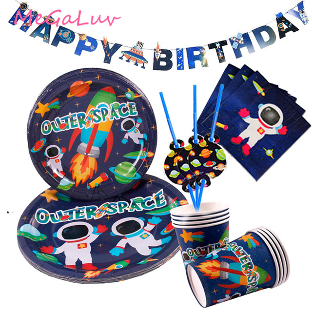 Kosmos Urodziny - Balony Rakietowe, Talerze, Obrus, Planeta Galaxy - Dekoracje DIY - Wianko - 5