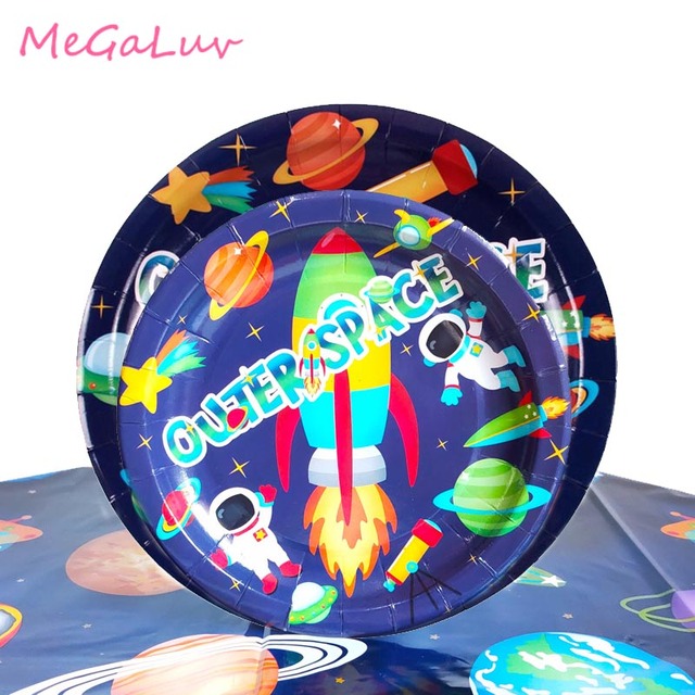 Kosmos Urodziny - Balony Rakietowe, Talerze, Obrus, Planeta Galaxy - Dekoracje DIY - Wianko - 7