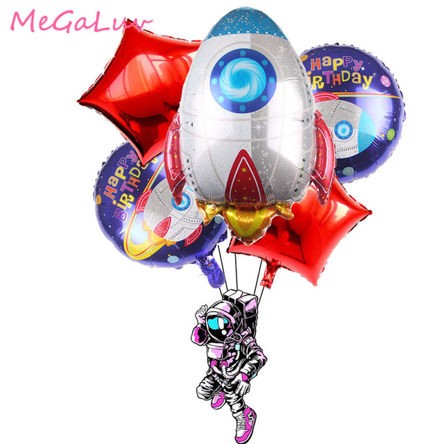 Kosmos Urodziny - Balony Rakietowe, Talerze, Obrus, Planeta Galaxy - Dekoracje DIY - Wianko - 4