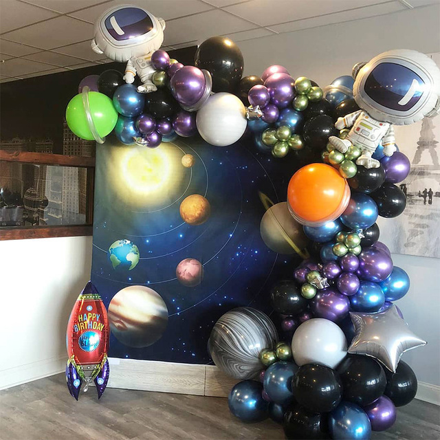 Kosmos Urodziny - Balony Rakietowe, Talerze, Obrus, Planeta Galaxy - Dekoracje DIY - Wianko - 6