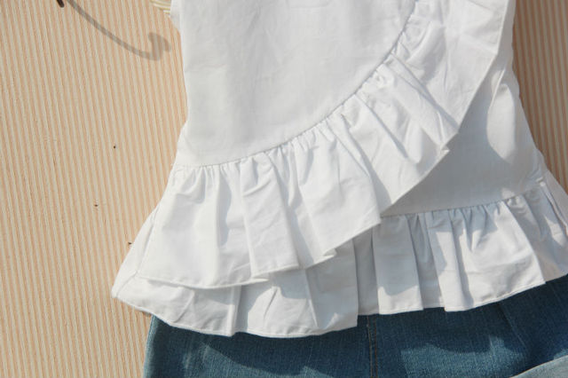 Wygodna bawełniana bluzka z falbankami dla dziewczyny, kolor biały, rękaw 3/4 - Wianko - 22