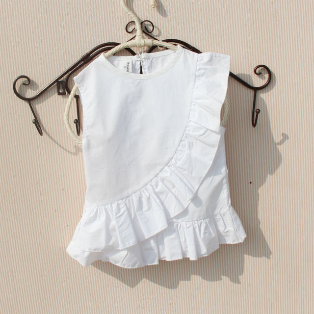 Wygodna bawełniana bluzka z falbankami dla dziewczyny, kolor biały, rękaw 3/4 - Wianko - 19