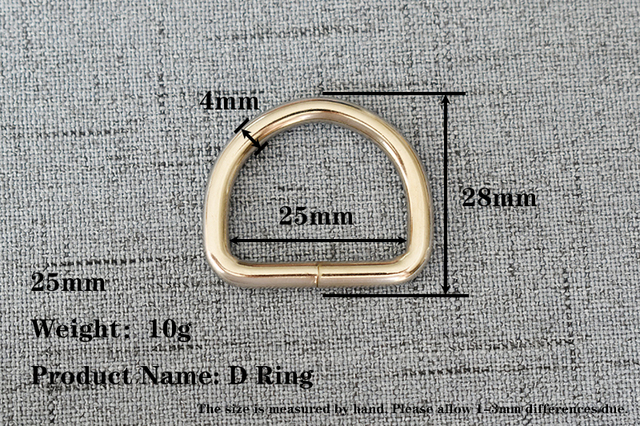 Srebrna klamra D-ring o wysokiej jakości, 25mm, do plecaka, torebki, pasków i obroży dla zwierząt - Wianko - 1