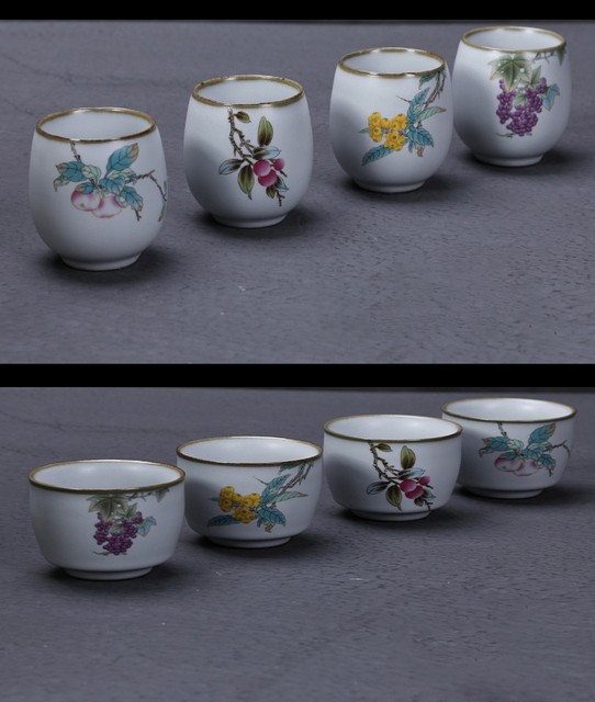 Ru Kiln ceramiczny kubek herbaty - zestaw 2 sztuk, styl atramentu, filiżanka Boutique, ręcznie wykonana, akcesoria do herbaty, mistrzowskie kubki - Wianko - 5