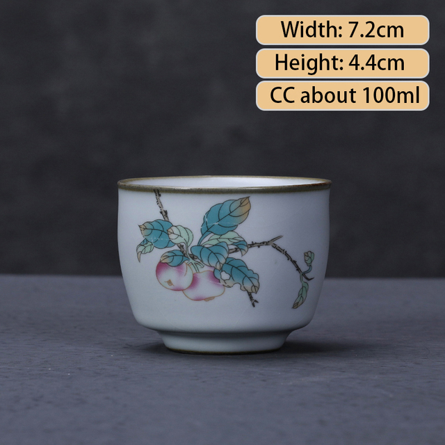 Ru Kiln ceramiczny kubek herbaty - zestaw 2 sztuk, styl atramentu, filiżanka Boutique, ręcznie wykonana, akcesoria do herbaty, mistrzowskie kubki - Wianko - 6