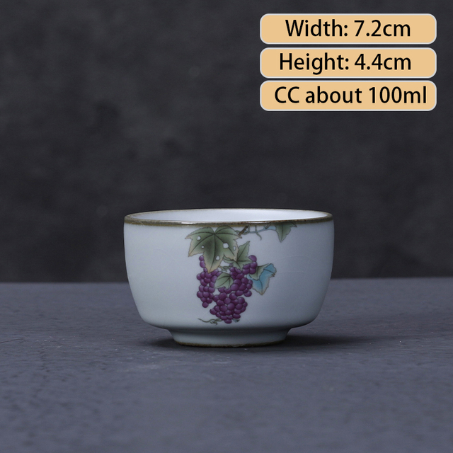 Ru Kiln ceramiczny kubek herbaty - zestaw 2 sztuk, styl atramentu, filiżanka Boutique, ręcznie wykonana, akcesoria do herbaty, mistrzowskie kubki - Wianko - 16