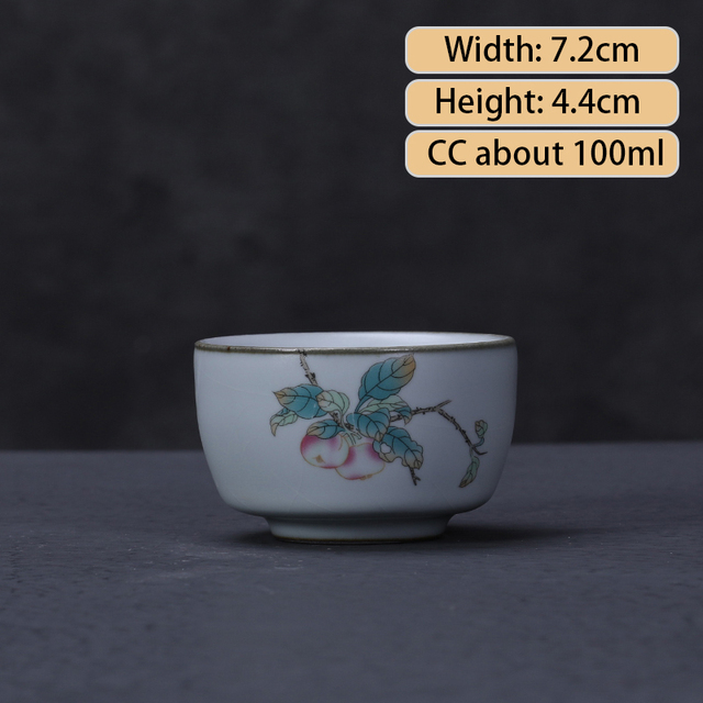 Ru Kiln ceramiczny kubek herbaty - zestaw 2 sztuk, styl atramentu, filiżanka Boutique, ręcznie wykonana, akcesoria do herbaty, mistrzowskie kubki - Wianko - 14