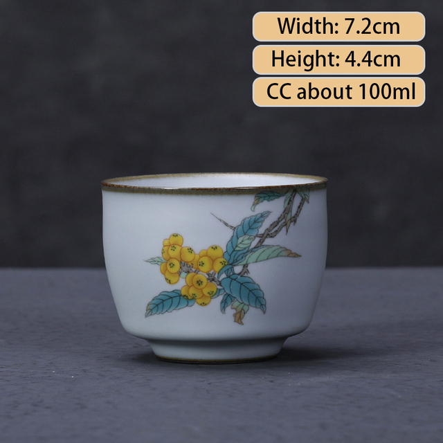 Ru Kiln ceramiczny kubek herbaty - zestaw 2 sztuk, styl atramentu, filiżanka Boutique, ręcznie wykonana, akcesoria do herbaty, mistrzowskie kubki - Wianko - 9