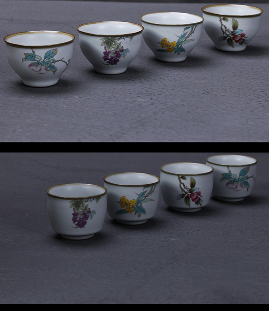 Ru Kiln ceramiczny kubek herbaty - zestaw 2 sztuk, styl atramentu, filiżanka Boutique, ręcznie wykonana, akcesoria do herbaty, mistrzowskie kubki - Wianko - 4