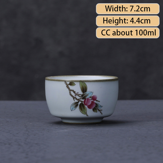 Ru Kiln ceramiczny kubek herbaty - zestaw 2 sztuk, styl atramentu, filiżanka Boutique, ręcznie wykonana, akcesoria do herbaty, mistrzowskie kubki - Wianko - 15