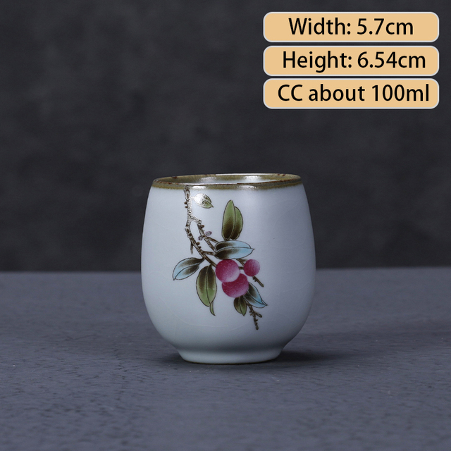 Ru Kiln ceramiczny kubek herbaty - zestaw 2 sztuk, styl atramentu, filiżanka Boutique, ręcznie wykonana, akcesoria do herbaty, mistrzowskie kubki - Wianko - 11