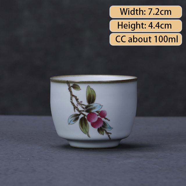 Ru Kiln ceramiczny kubek herbaty - zestaw 2 sztuk, styl atramentu, filiżanka Boutique, ręcznie wykonana, akcesoria do herbaty, mistrzowskie kubki - Wianko - 7