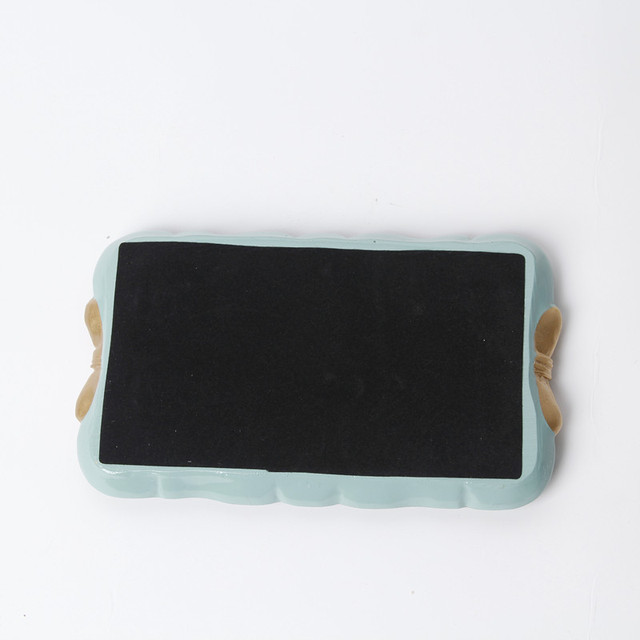 Zestaw prostokątnych talerzy ceramicznych imitujących kreatywne żywice, idealny na deser i ciasto - Wianko - 7