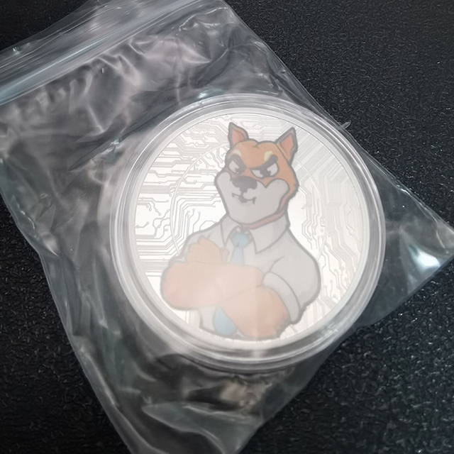 Srebrna pozłacana moneta SHIB Doge - Dogecoin zabójca Shiba Inu - Wianko - 6