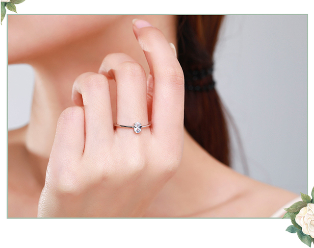 Wykwintne pierścionki Ailmay 925 Sterling srebrne z cyrkoniami - klasyka biżuterii ślubnej - Wianko - 3