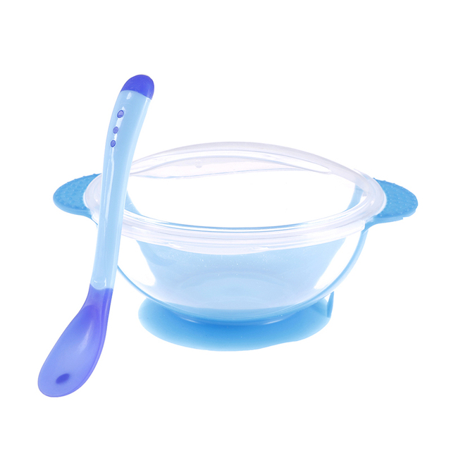 Naczynia temperaturowe dla dzieci - zestaw obiadowy Sensing z łyżeczką do karmienia i taca przyssawką - Wianko - 10
