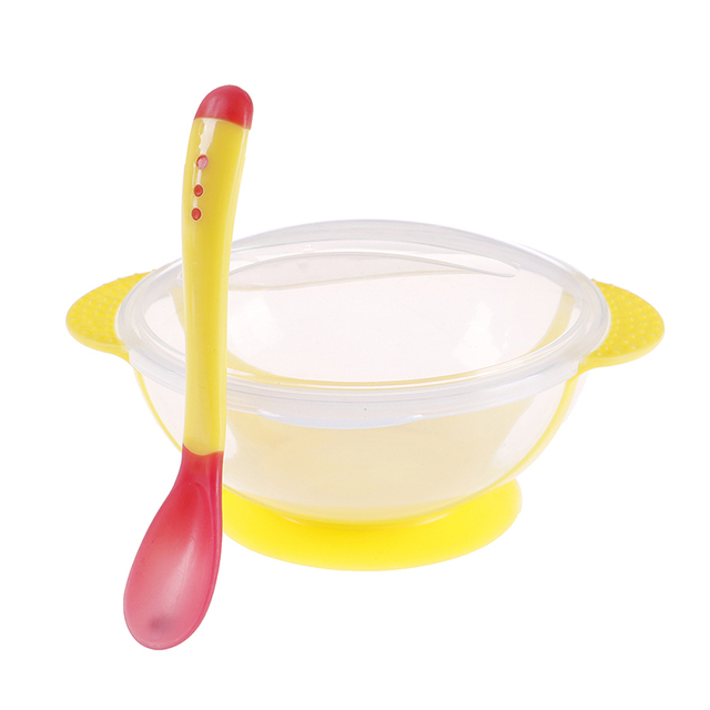 Naczynia temperaturowe dla dzieci - zestaw obiadowy Sensing z łyżeczką do karmienia i taca przyssawką - Wianko - 8