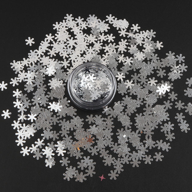 Cekiny Ultracienkie Nail Glitter płatki Paillettes 5mm kształt płatka śniegu dekoracja artystyczna 8g - Wianko - 6