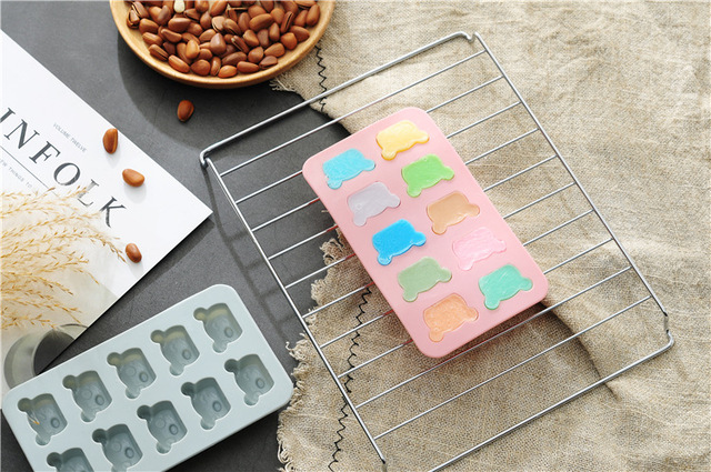 Forma silikonowa 1PC do ciast - słodki niedźwiedź, czekoladowe cukierki, lody - przyrządy do dekoracji wypieków OK 1027 - Wianko - 6
