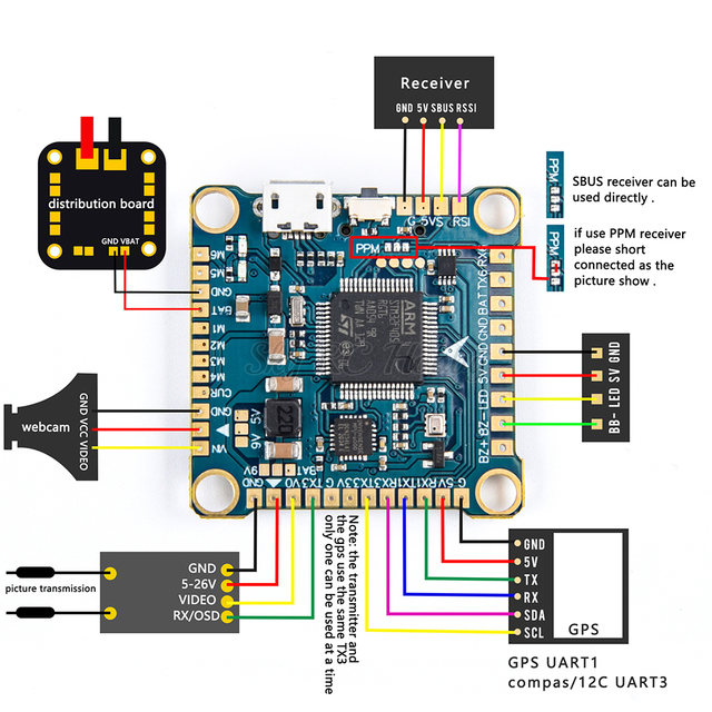 Kontroler lotu F4 / F4 PRO V2 FC / F4 V3S Plus + 30A 4w1 ESC / ośmiokanałowy 35A BLheli_S ESC dla RC FPV Racer Racing Drone - Wianko - 2