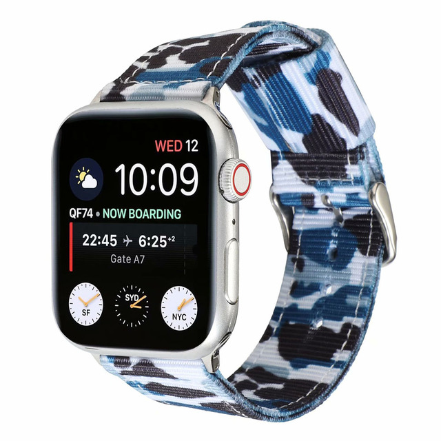 Nylonowy pasek na zegarek Apple Watch Series 5/4/3/2/1 w kamuflażu, tkanina płócienna, iWatch 42/44mm 38/40mm - Wianko - 5