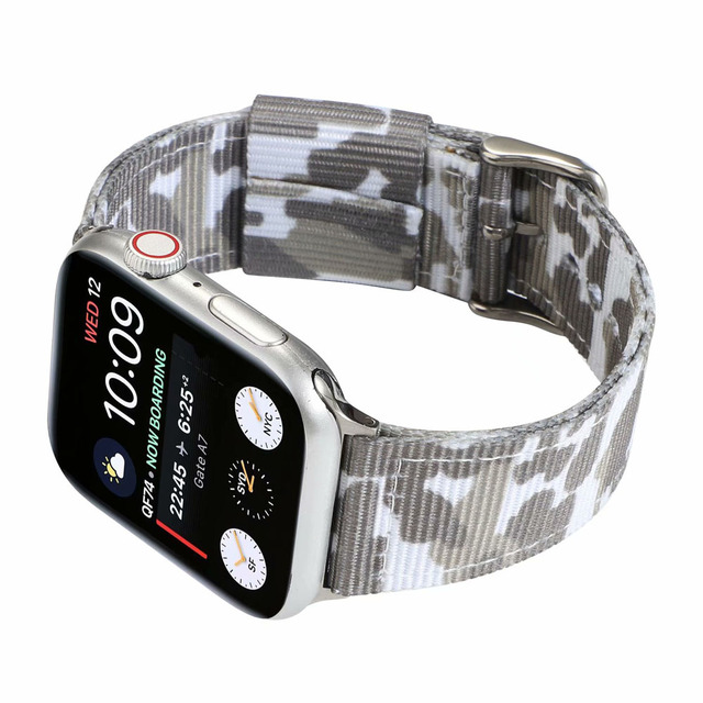 Nylonowy pasek na zegarek Apple Watch Series 5/4/3/2/1 w kamuflażu, tkanina płócienna, iWatch 42/44mm 38/40mm - Wianko - 3
