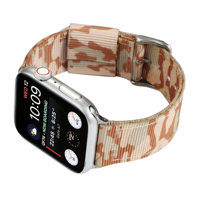 Nylonowy pasek na zegarek Apple Watch Series 5/4/3/2/1 w kamuflażu, tkanina płócienna, iWatch 42/44mm 38/40mm - Wianko - 15