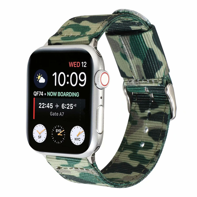 Nylonowy pasek na zegarek Apple Watch Series 5/4/3/2/1 w kamuflażu, tkanina płócienna, iWatch 42/44mm 38/40mm - Wianko - 17