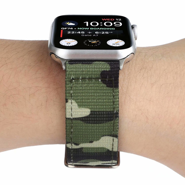 Nylonowy pasek na zegarek Apple Watch Series 5/4/3/2/1 w kamuflażu, tkanina płócienna, iWatch 42/44mm 38/40mm - Wianko - 12