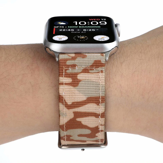 Nylonowy pasek na zegarek Apple Watch Series 5/4/3/2/1 w kamuflażu, tkanina płócienna, iWatch 42/44mm 38/40mm - Wianko - 16