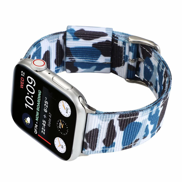 Nylonowy pasek na zegarek Apple Watch Series 5/4/3/2/1 w kamuflażu, tkanina płócienna, iWatch 42/44mm 38/40mm - Wianko - 7