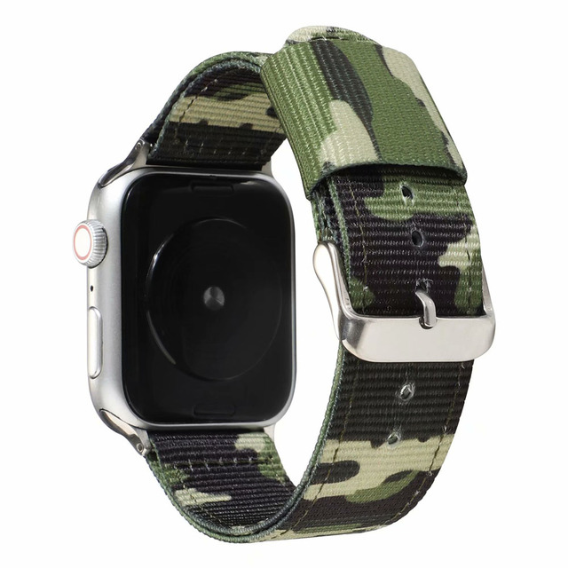 Nylonowy pasek na zegarek Apple Watch Series 5/4/3/2/1 w kamuflażu, tkanina płócienna, iWatch 42/44mm 38/40mm - Wianko - 10
