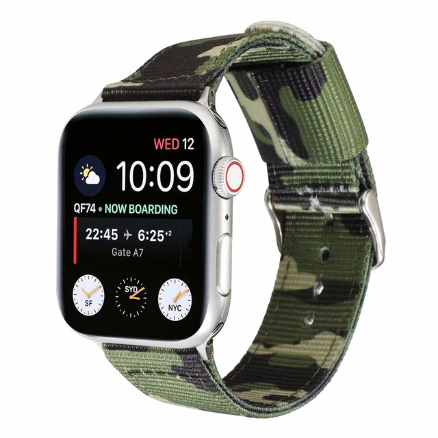 Nylonowy pasek na zegarek Apple Watch Series 5/4/3/2/1 w kamuflażu, tkanina płócienna, iWatch 42/44mm 38/40mm - Wianko - 9