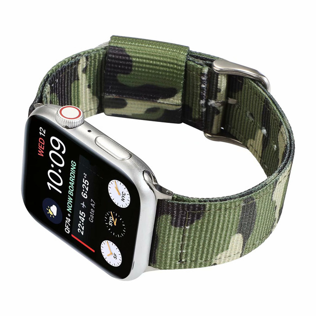 Nylonowy pasek na zegarek Apple Watch Series 5/4/3/2/1 w kamuflażu, tkanina płócienna, iWatch 42/44mm 38/40mm - Wianko - 11