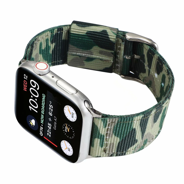 Nylonowy pasek na zegarek Apple Watch Series 5/4/3/2/1 w kamuflażu, tkanina płócienna, iWatch 42/44mm 38/40mm - Wianko - 19