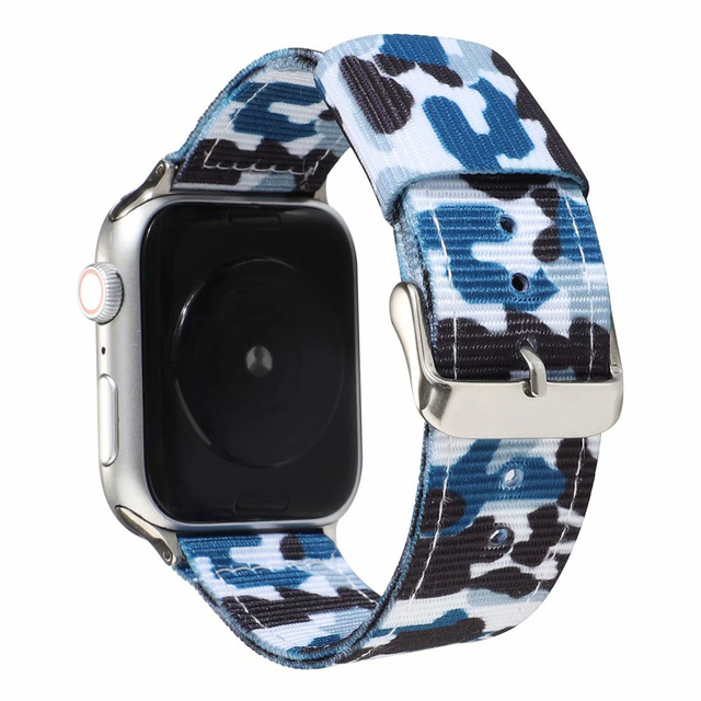 Nylonowy pasek na zegarek Apple Watch Series 5/4/3/2/1 w kamuflażu, tkanina płócienna, iWatch 42/44mm 38/40mm - Wianko - 6