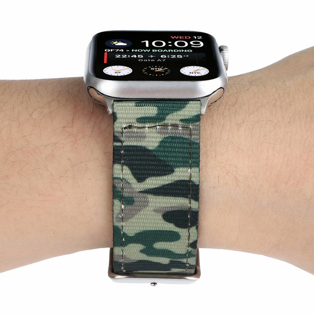 Nylonowy pasek na zegarek Apple Watch Series 5/4/3/2/1 w kamuflażu, tkanina płócienna, iWatch 42/44mm 38/40mm - Wianko - 20