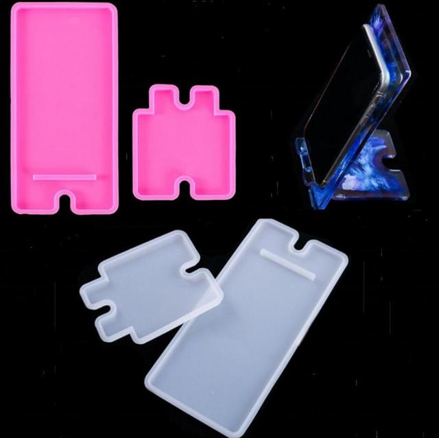 Uchwyt na telefon komórkowy z formy silikonowej i żywicy epoksydowej do DIY - podstawka pod telefon z żywicy UV, idealna do tworzenia ręcznie robionej biżuterii - Wianko - 1