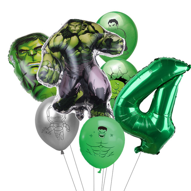 7 sztuk balonów Hulk Avengers - dekoracja urodzinowa, baby shower, prezent dla chłopca - Wianko - 5