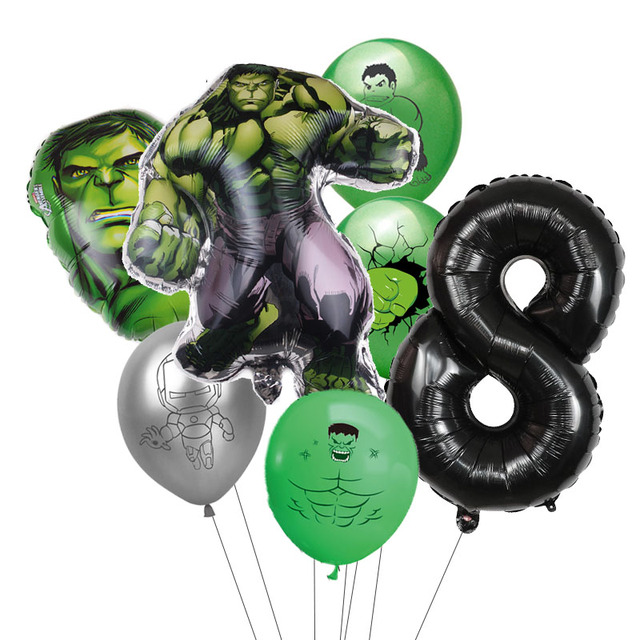 7 sztuk balonów Hulk Avengers - dekoracja urodzinowa, baby shower, prezent dla chłopca - Wianko - 9