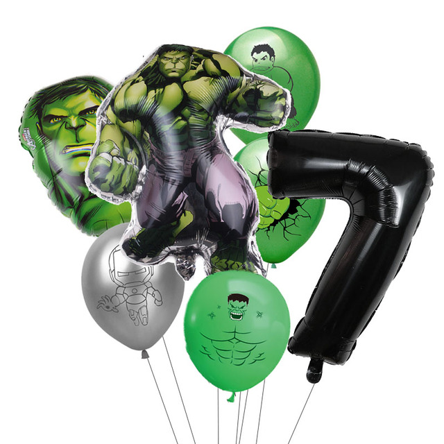 7 sztuk balonów Hulk Avengers - dekoracja urodzinowa, baby shower, prezent dla chłopca - Wianko - 8