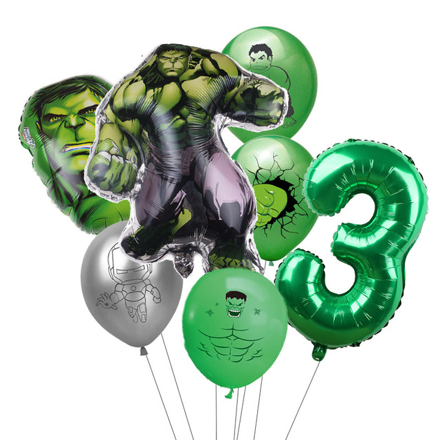 7 sztuk balonów Hulk Avengers - dekoracja urodzinowa, baby shower, prezent dla chłopca - Wianko - 4