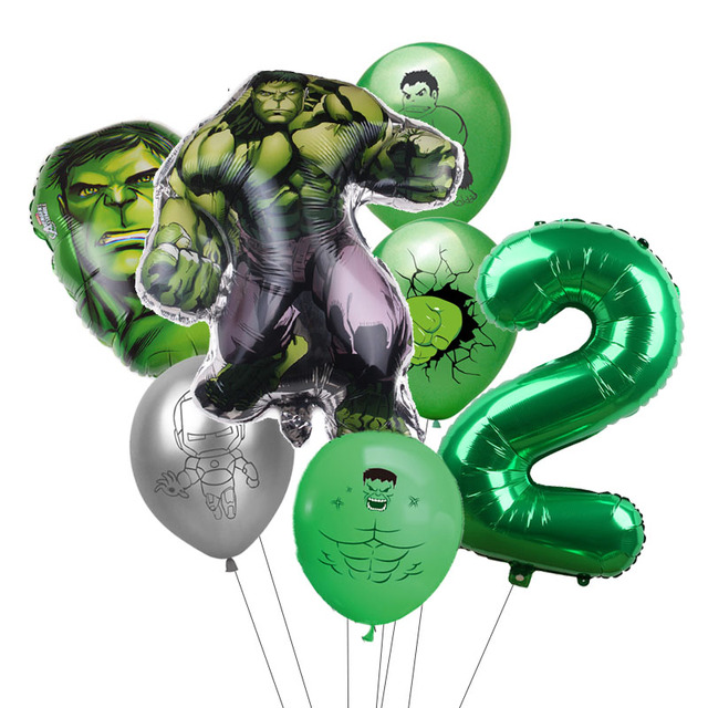7 sztuk balonów Hulk Avengers - dekoracja urodzinowa, baby shower, prezent dla chłopca - Wianko - 3